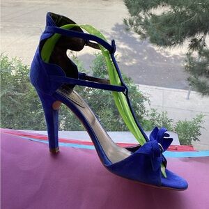 Rebecca Taylor royal blue suede T-strap